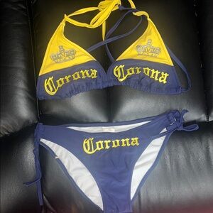 Corona Yellow and Blue Bikini Swim Set